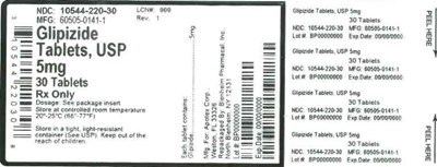 5mg 30ct (Label Glipizide Tabs 5mg Bpi(10544 220 30) Apotex(60505 0141 1) Rev1)